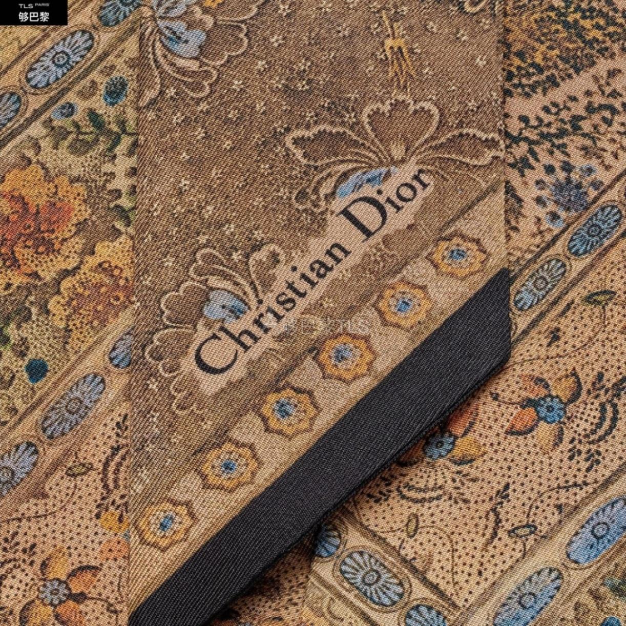dior迪奥 21年秋冬 女士 丝巾 丝巾-米色桑蚕丝斜纹面料-dior