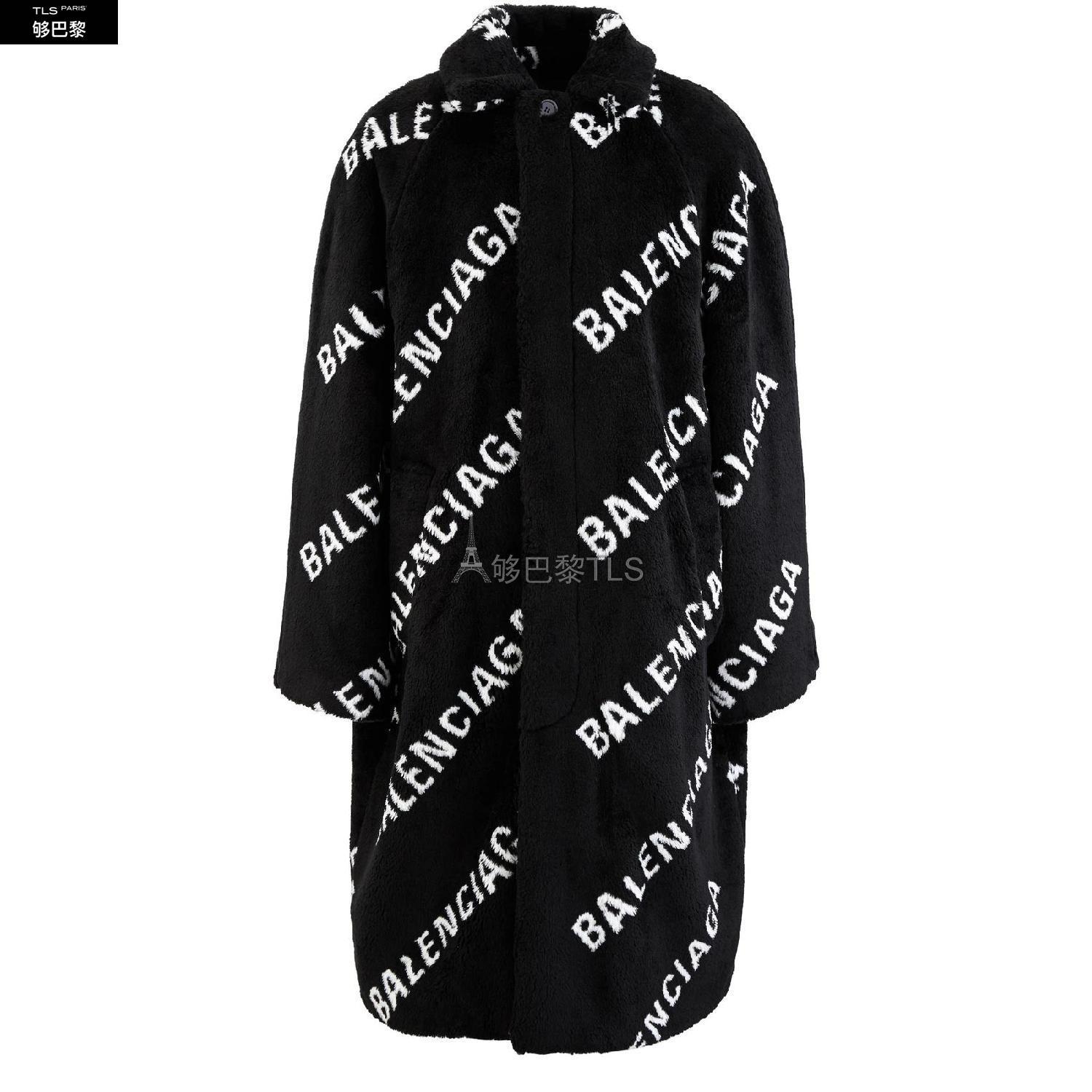 balenciaga巴黎世家 21年春夏 男士 大衣 logo 人造毛皮外套 bale5ug9