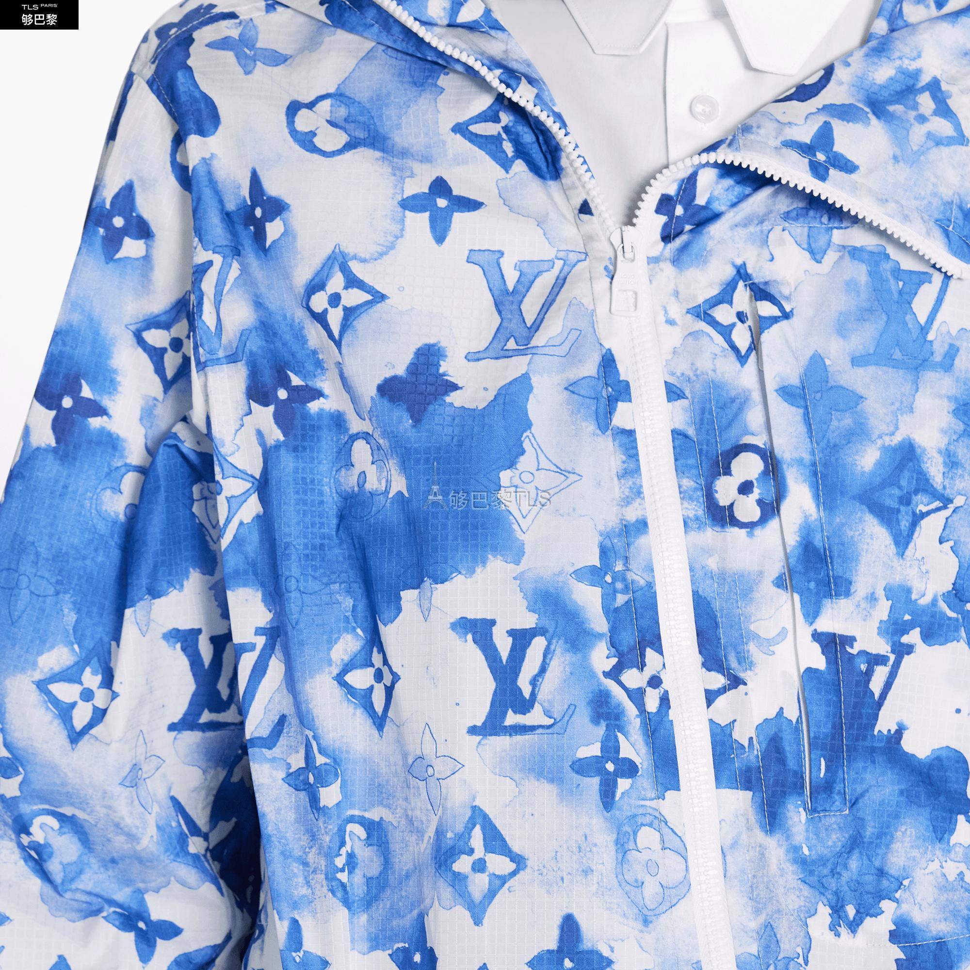 【包邮包税】 lv路易威登 21年秋冬 男士 夹克 blue watercolor 防风