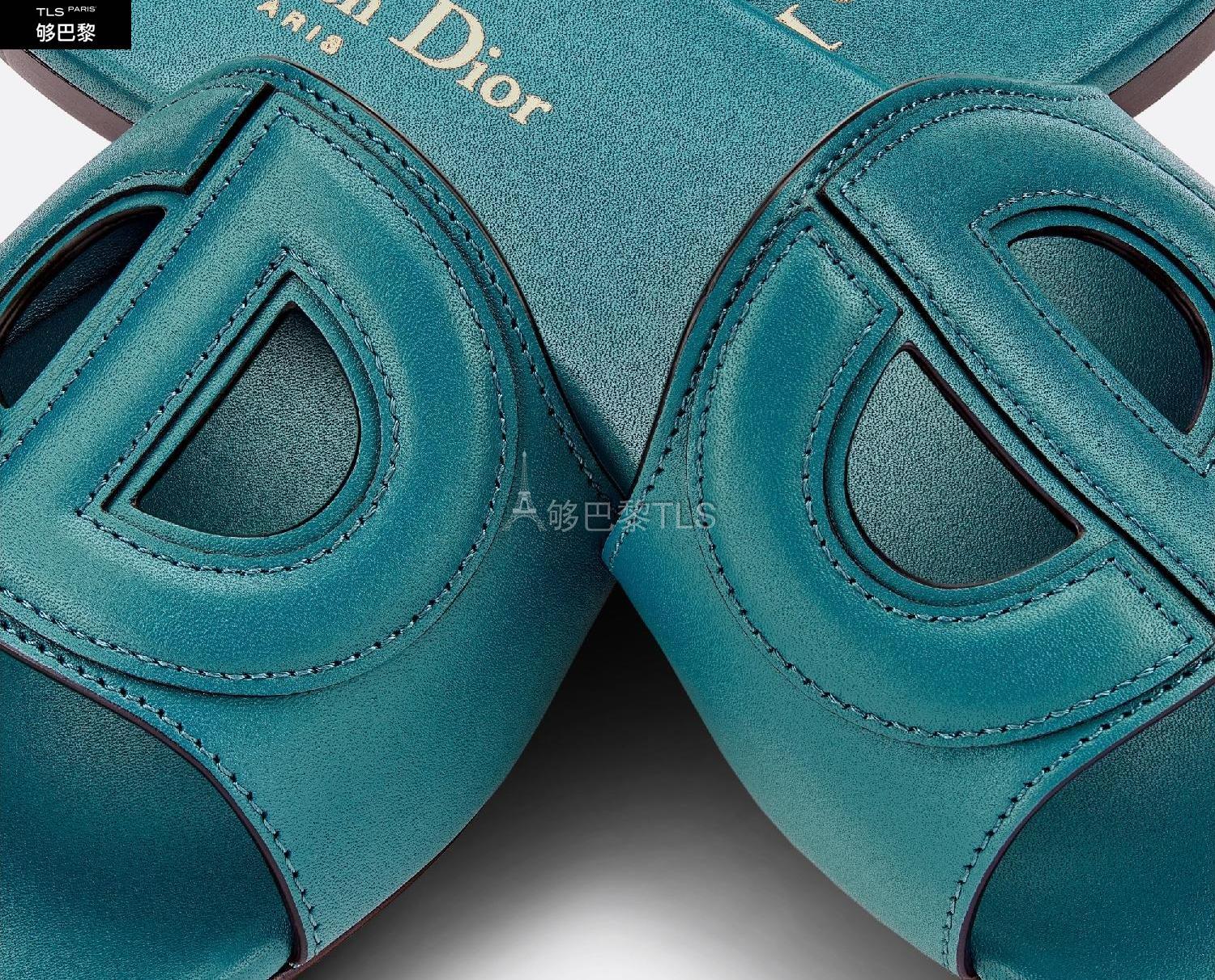 【包邮包税】 dior迪奥 21年秋冬 女士 拖鞋 凉拖-深海蓝色牛皮革 kc