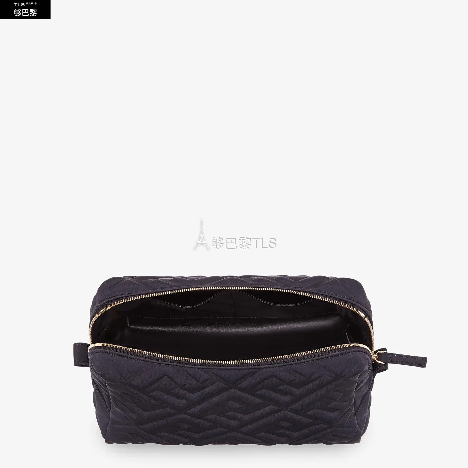 【包邮包税】 fendi芬迪 21年秋冬 女士 手拿包 黑色lycra化妆包 8n0