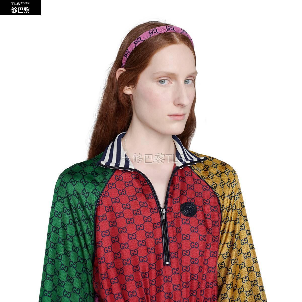 gucci古驰 21年秋冬 女士 gg multi*w*color系列帆布发箍 656507 4hg