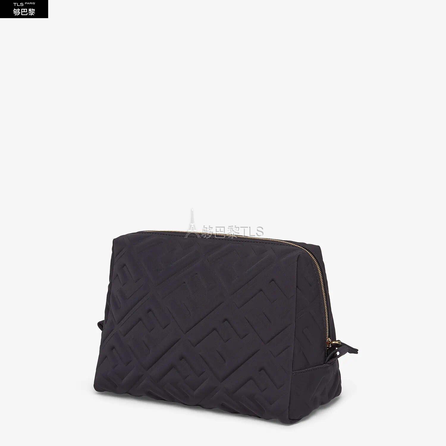 【包邮包税】 fendi芬迪 21年秋冬 女士 手拿包 黑色lycra化妆包 8n0