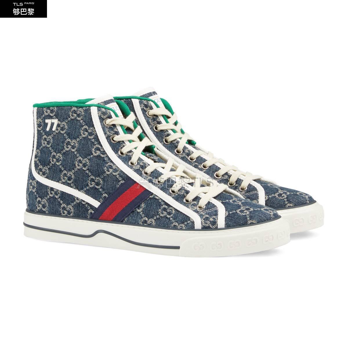 gucci古驰 21年秋冬 男士 gucci tennis 1977系列男士高帮运动鞋