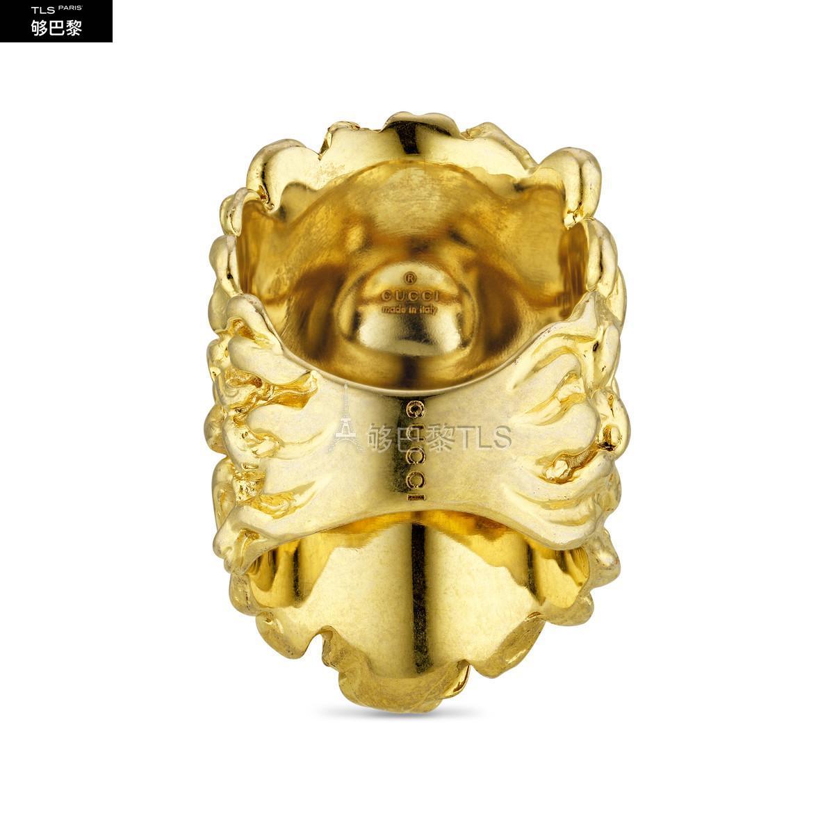 【包邮包税】 gucci古驰 21年秋冬女士 饰水晶狮头戒指 402763 j1d50