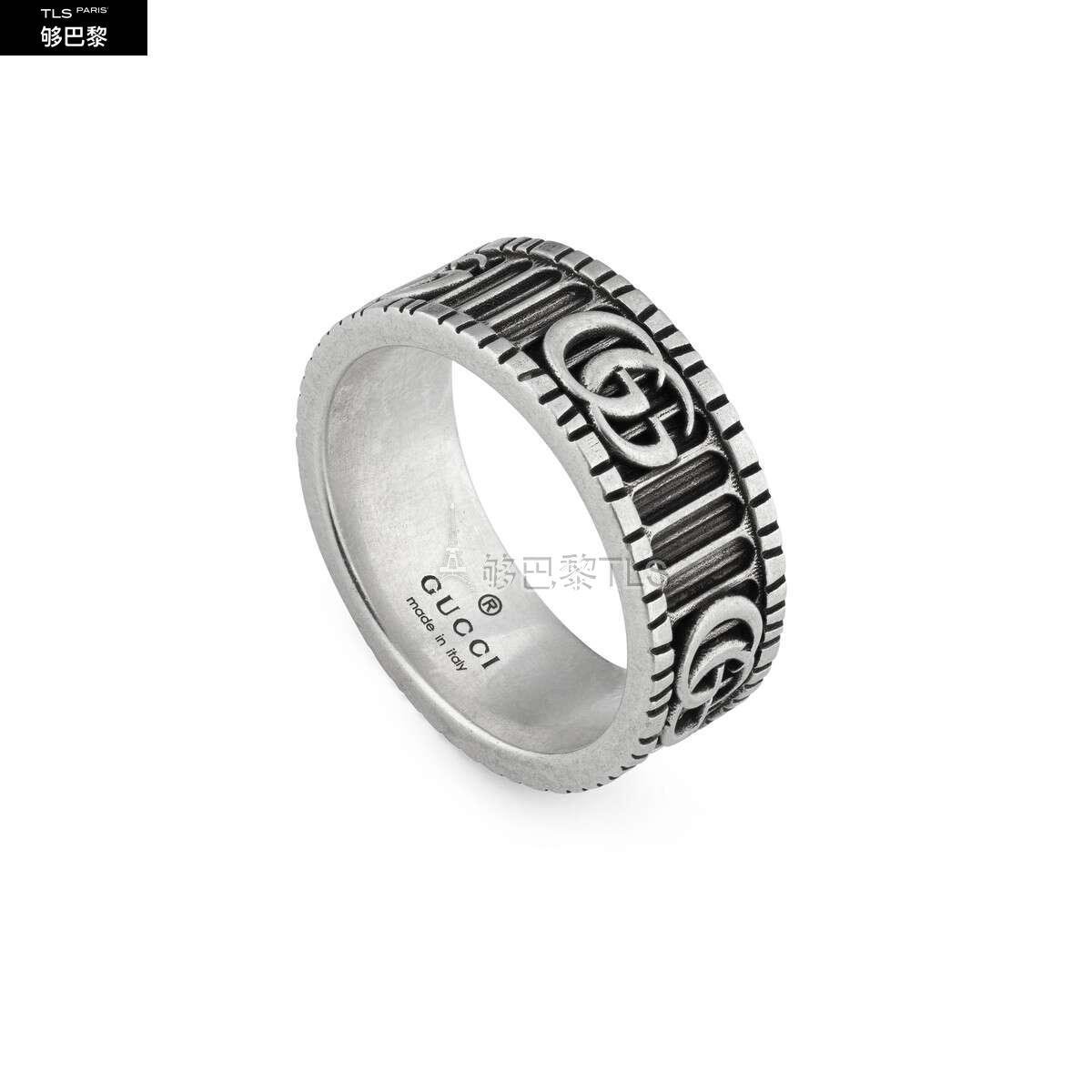 【包邮包税】 gucci古驰 21年秋冬 男士 双g纯*w*银戒指 551899 j8400