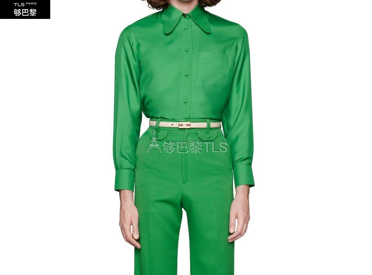 包邮包税gucci古驰21年春夏女士斜纹真丝衬衫652646zks363041预定商品