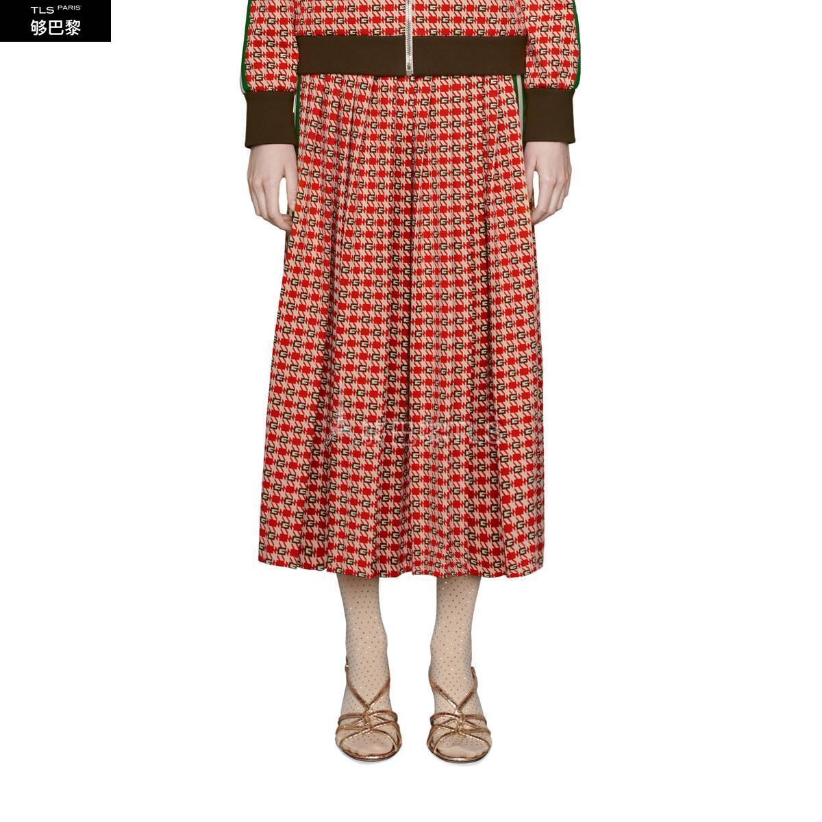 【包邮包税】 gucci古驰 21年秋冬 女士 g几何提花中长半身裙 650636