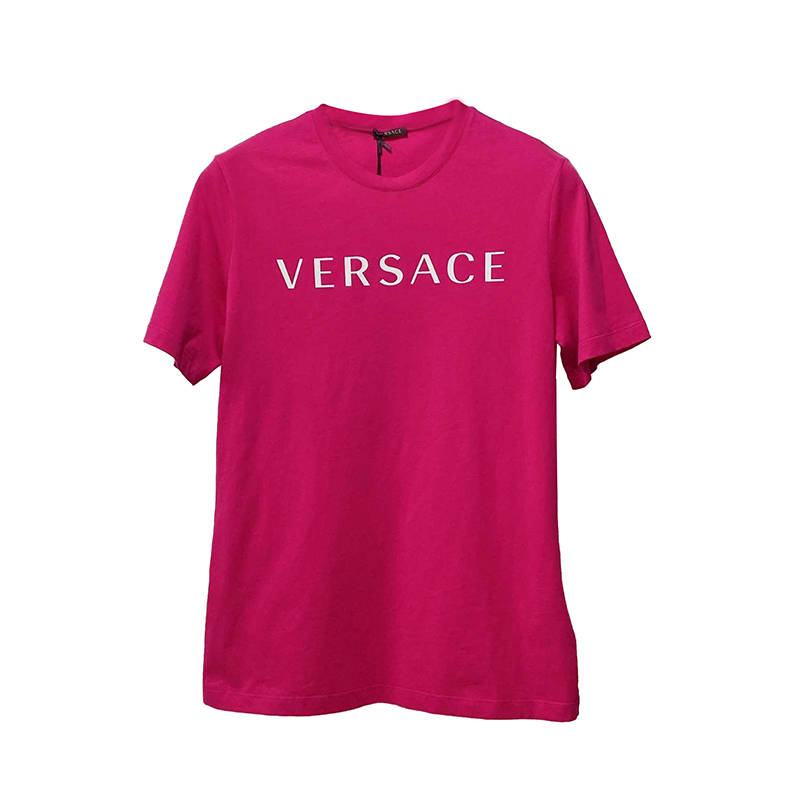VERSACE/范思哲 主线经典款粉色女士短袖T恤    at