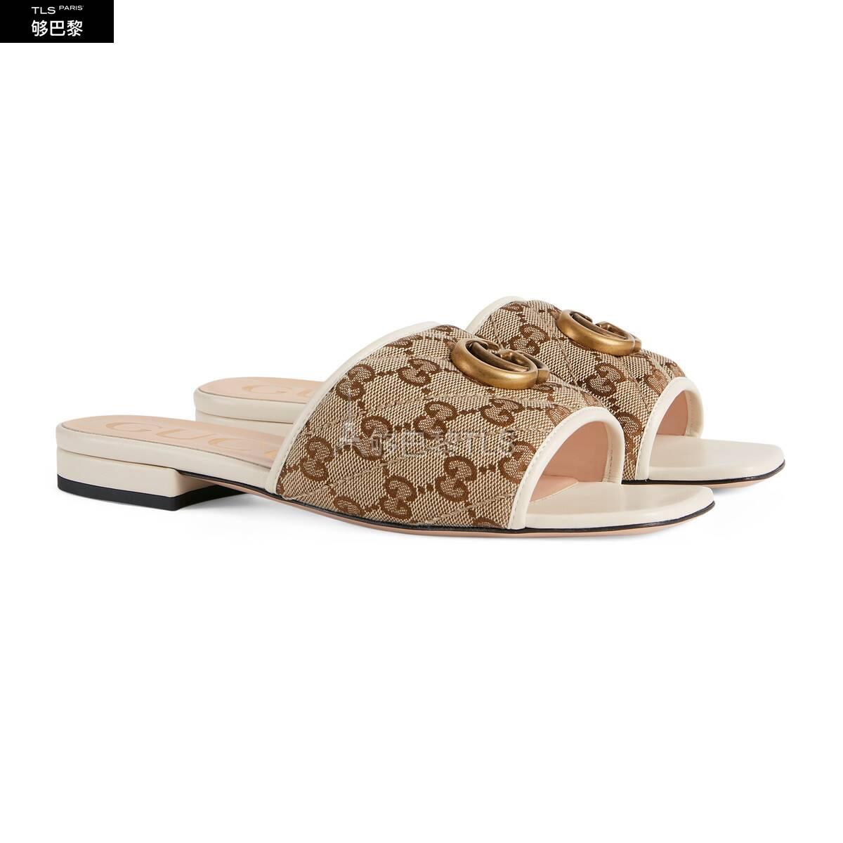 【包邮包税】 gucci古驰 21年秋冬 女士 女士双g凉拖鞋 619893 2hk80