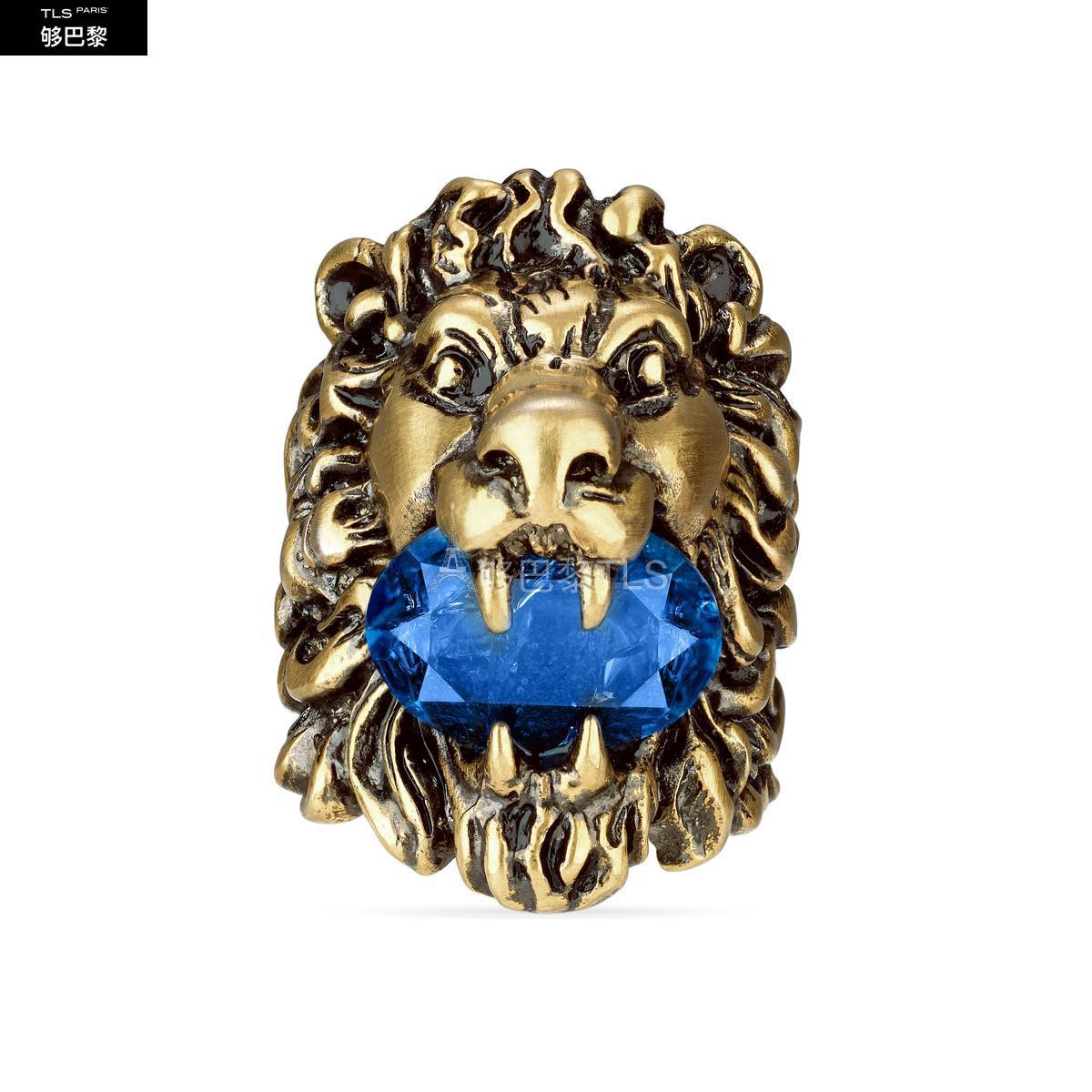 【包邮包税】 gucci古驰 21年秋冬女士 狮头戒指,配以施华洛世奇水晶