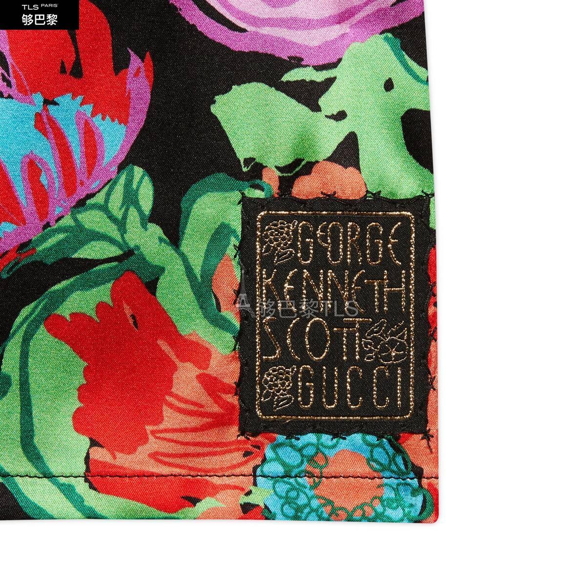 【包邮包税】 gucci古驰 21年秋冬 女士 ken scott印花真丝上衣