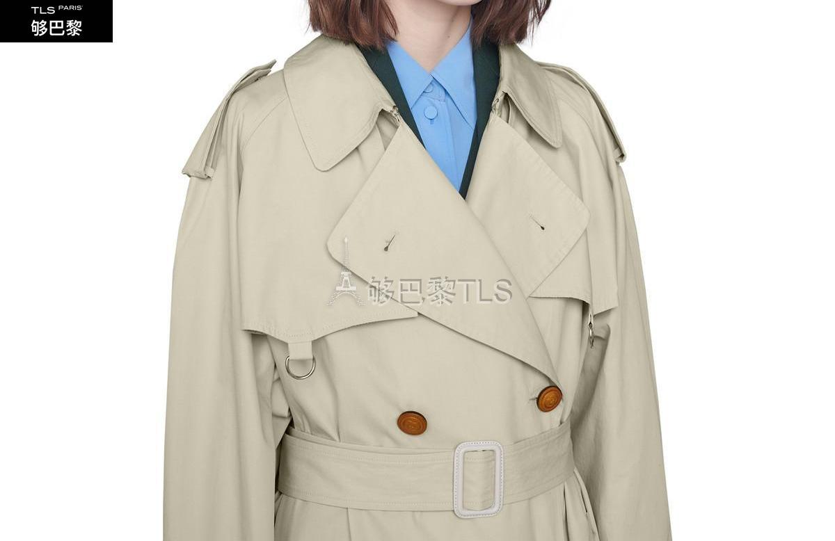 【包邮包税】 gucci古驰 21年秋冬女士 饰gucci标签棉质风衣 621377