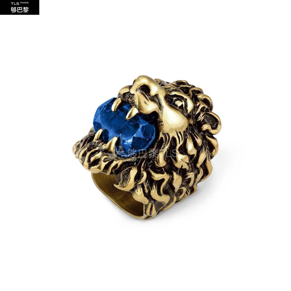 【包邮包税】 gucci古驰 21年秋冬女士 狮头戒指,配以施华洛世奇水晶