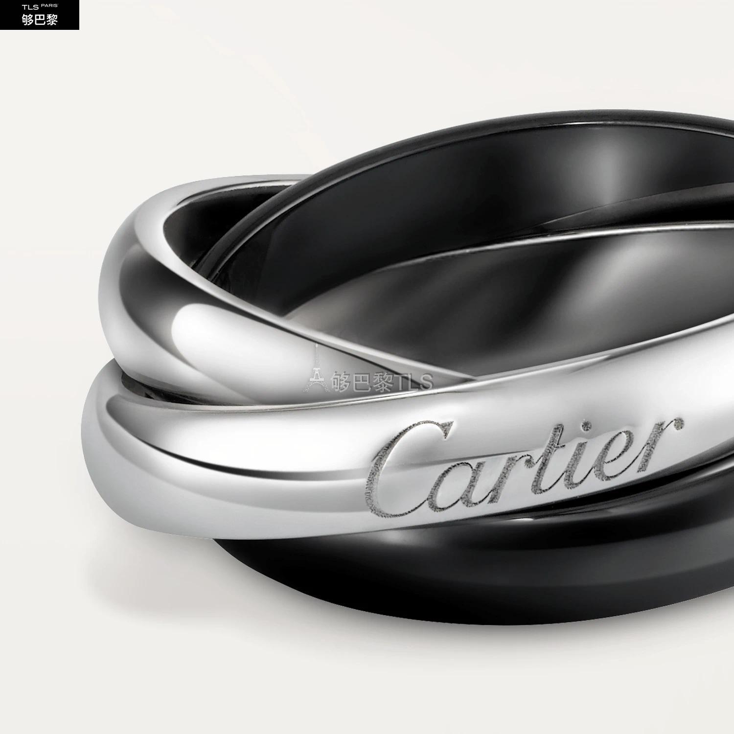 【包邮包税】 cartier 21年春夏 男士 戒指 trinity戒指,经典陶瓷款 b