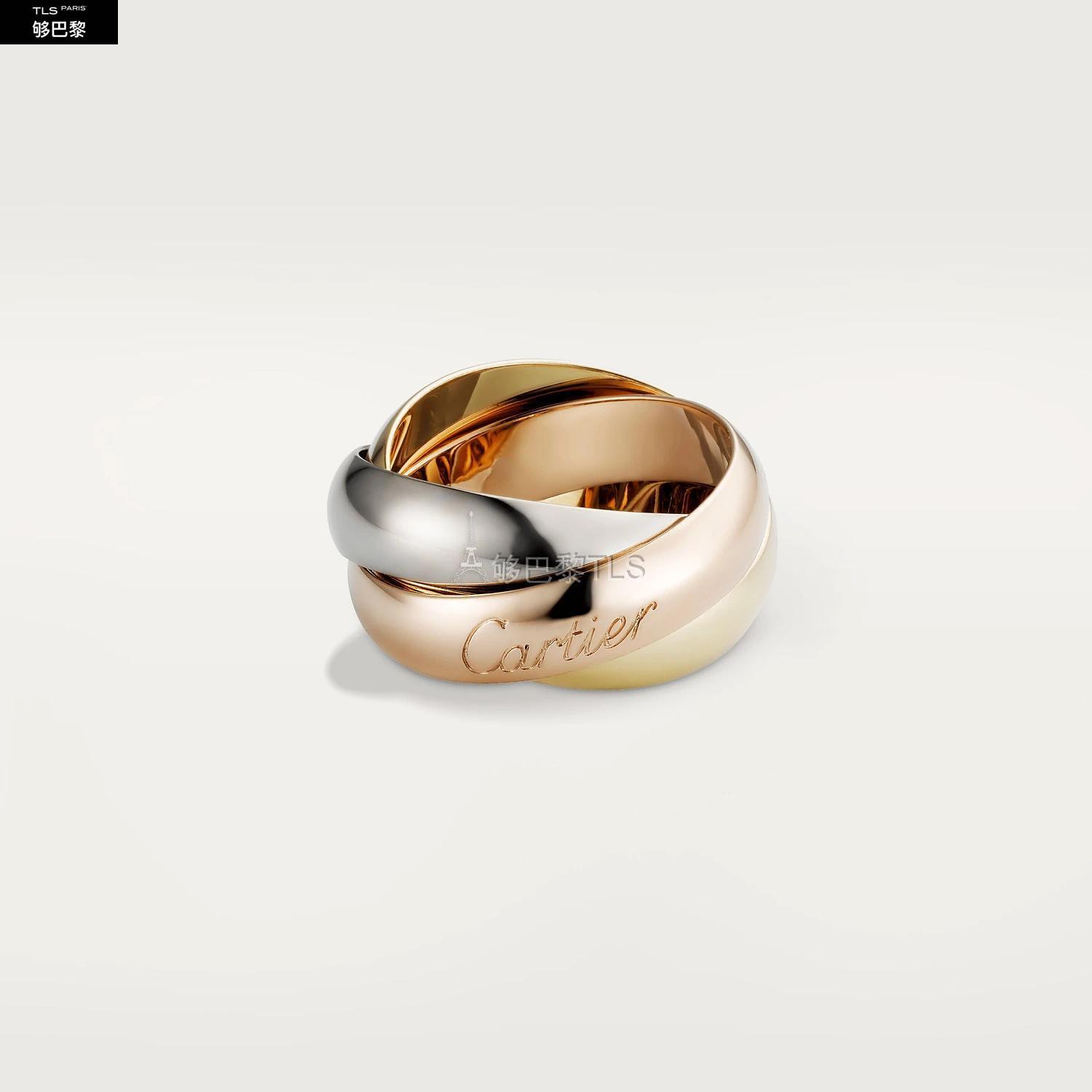 【包邮包税】 cartier 21年春夏 男士 戒指 trinity戒指,大号款 b