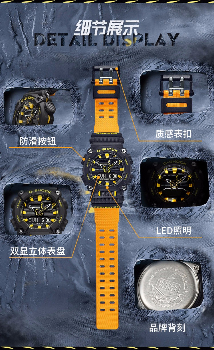 CASIO/卡西欧 G-SHOCK系列YOUTH 时尚防水男表GA-900E-1A3PR