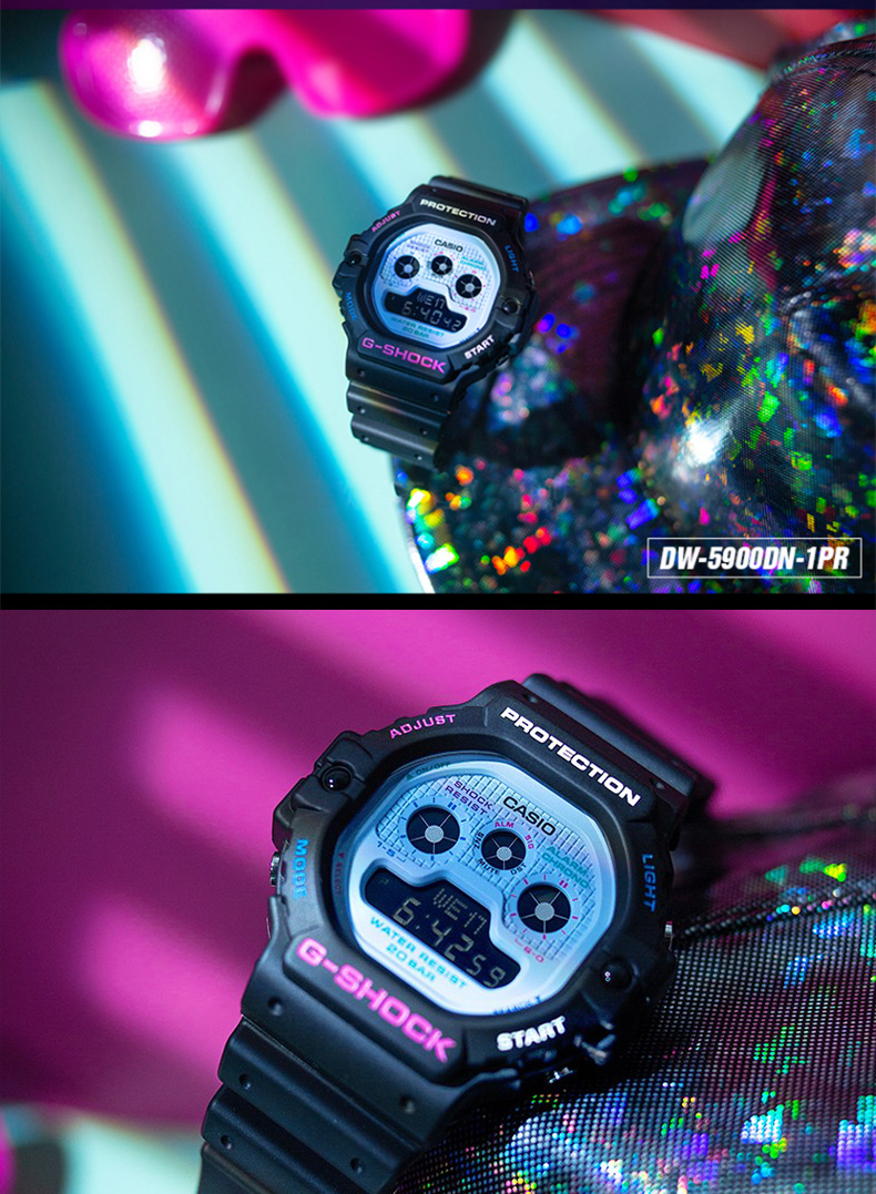casio/卡西欧 g-shock霓虹多彩系列时尚运动防水男表dw-5900dn-1pr