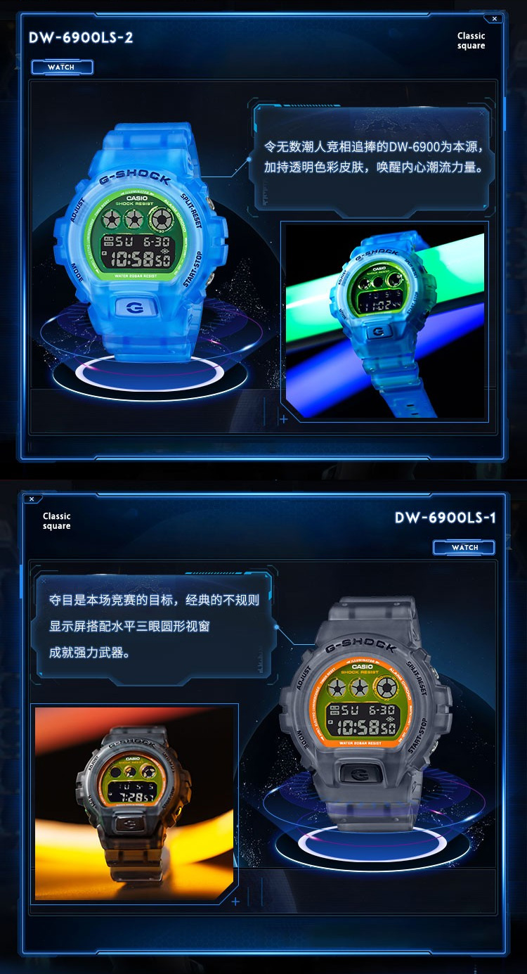 CASIO/卡西欧 G-SHOCK系列冰韧运动防水男表GA-110LS-1APR