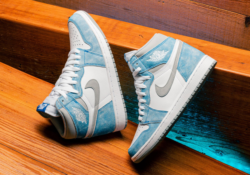 nike/耐克 air jordan 1 high og aj1 薄荷糖 水洗蓝 雾霾蓝 高帮