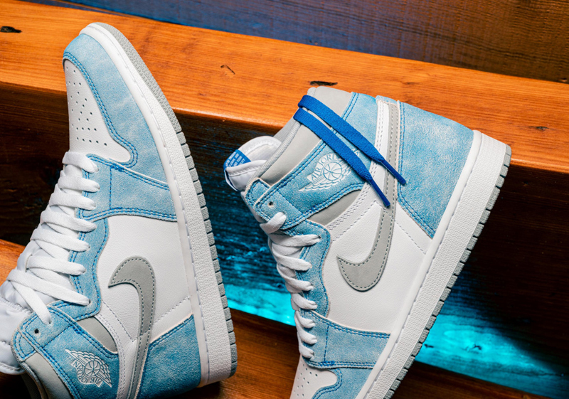 nike/耐克 air jordan 1 high og aj1 薄荷糖 水洗蓝 雾霾蓝 高帮
