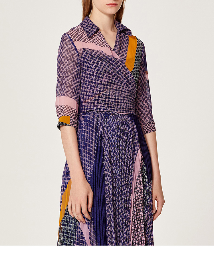 maryling/玛俪琳2021春季民族风印花裙撞色高腰衬衫长裙a1af65670女士