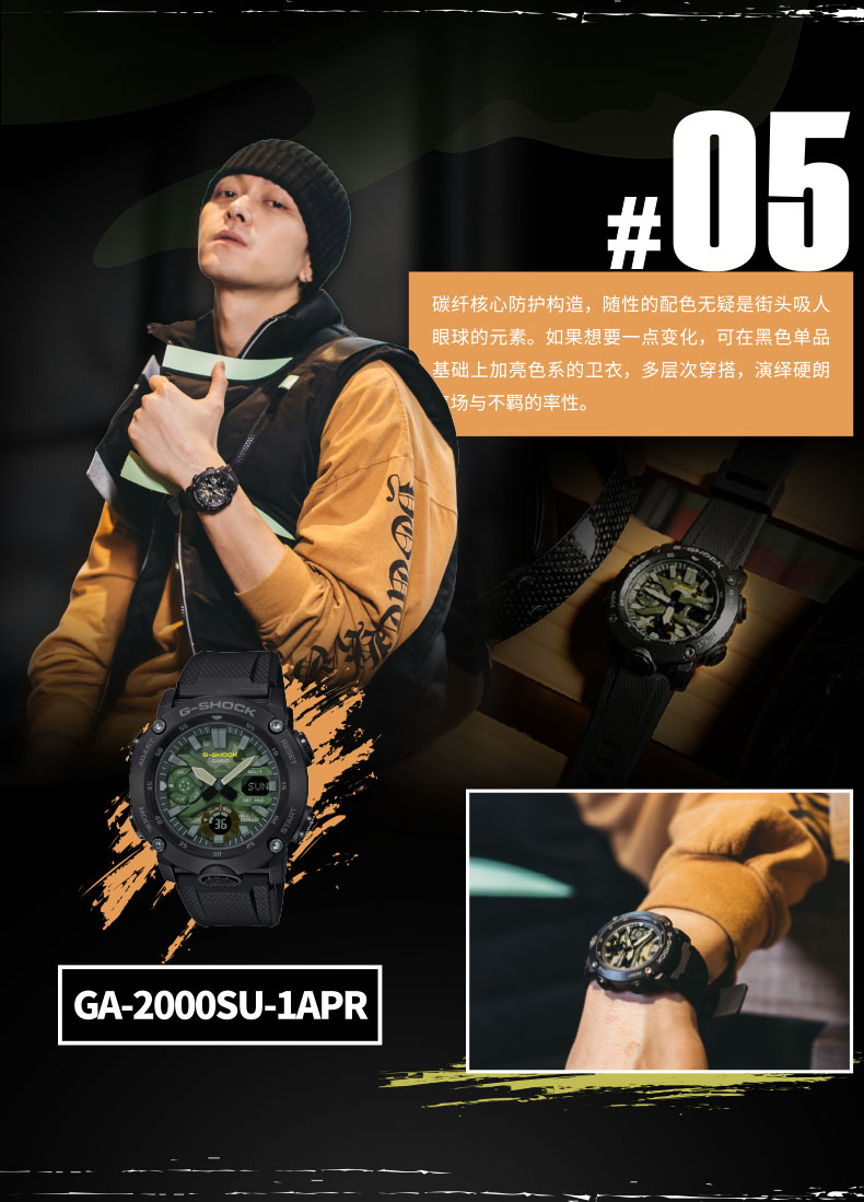 CASIO/卡西欧 G-SHOCK系列农家橡树运动时尚防震防水男表GA-2110SU-3APR