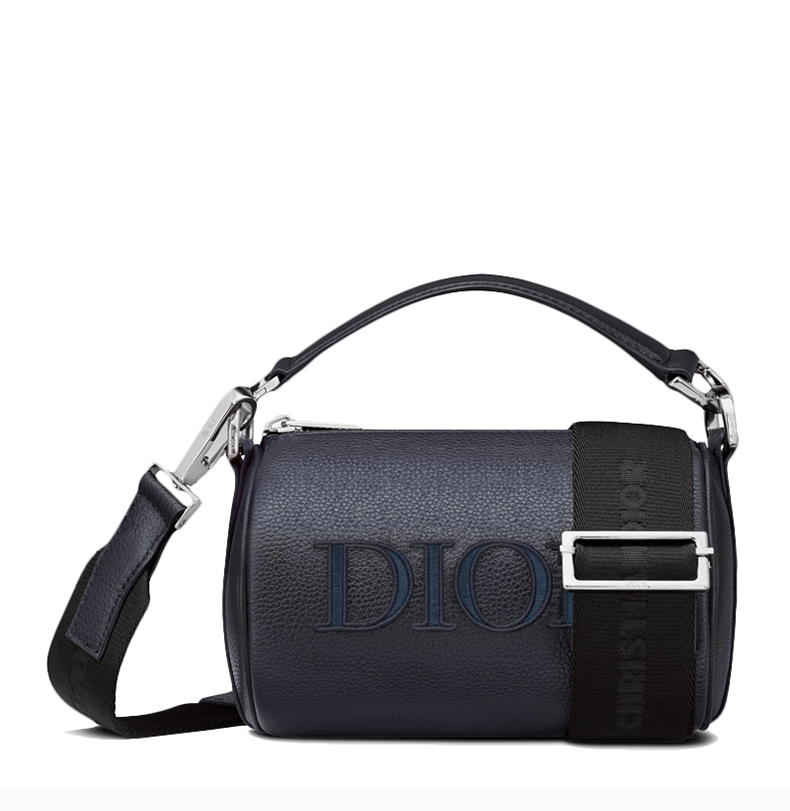蓝色粒面牛皮革"dior"标志迷你 roller 信使包邮差包单肩包斜挎包男包