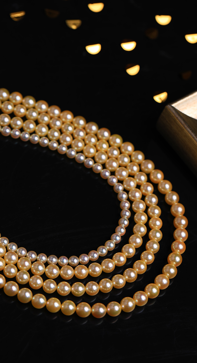 zhugong/珠宫【特选极光金·无调色无优化】日本akoya珍珠香槟金羽黄