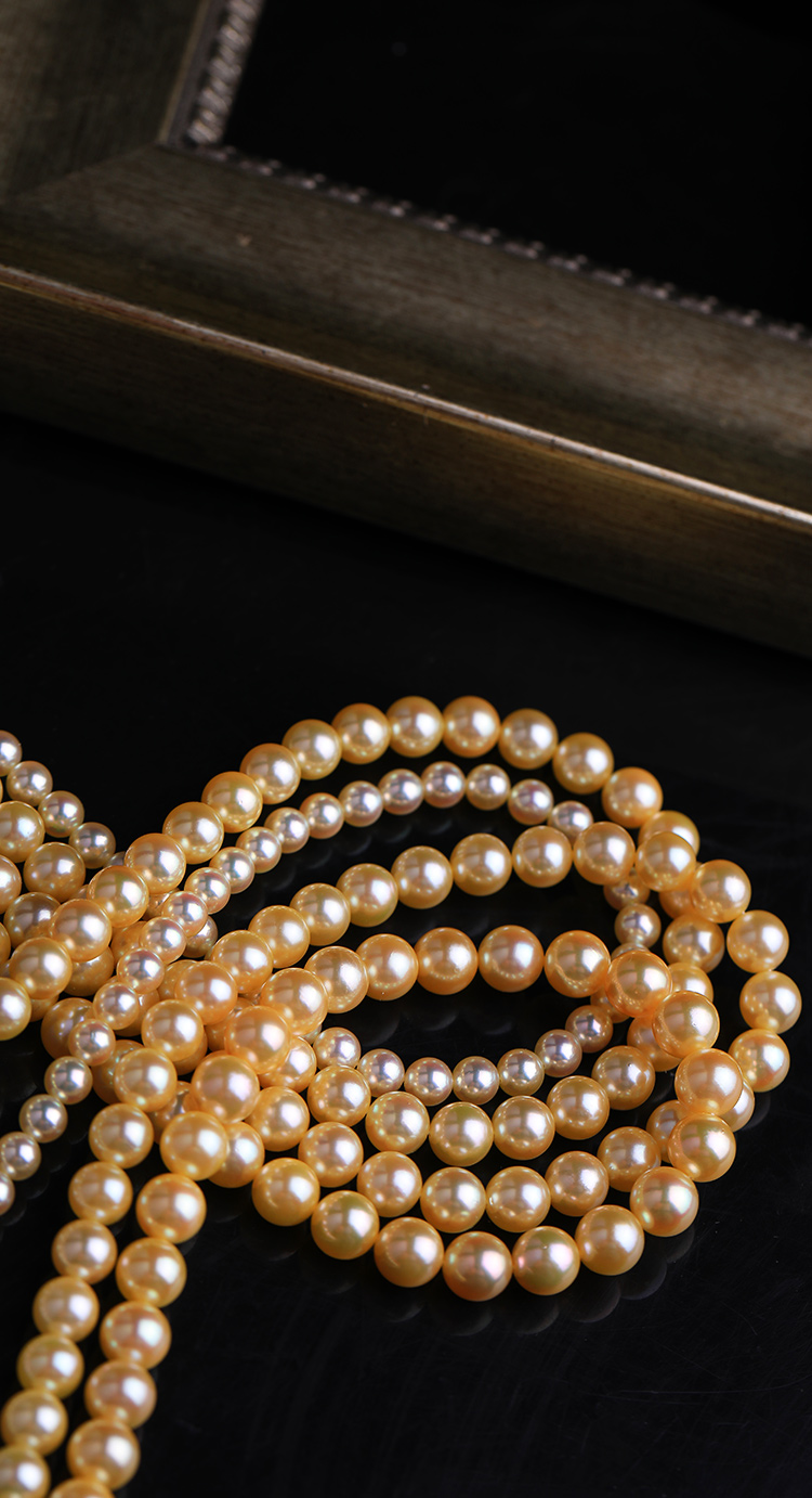 zhugong/珠宫【特选极光金·无调色无优化】日本akoya珍珠香槟金羽黄