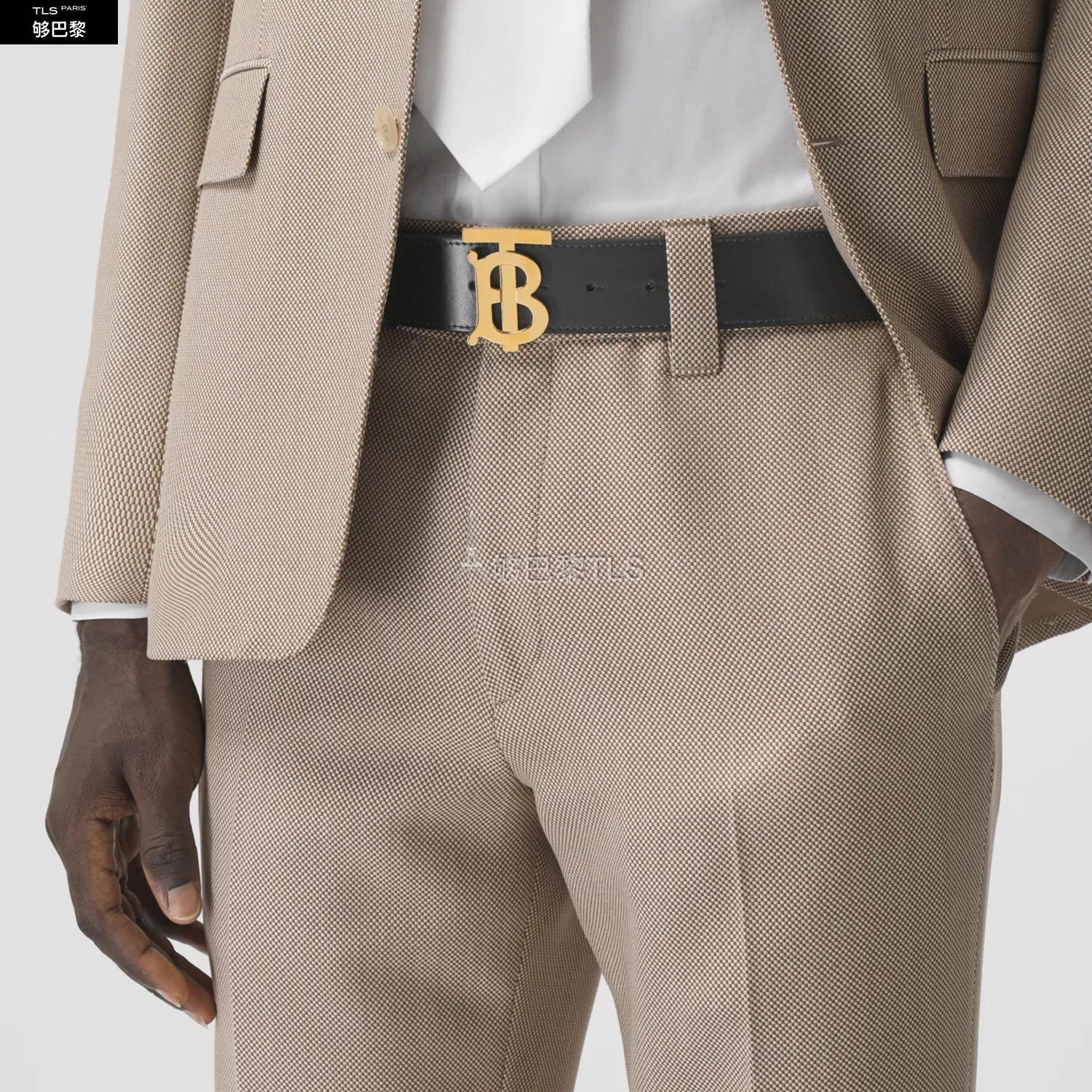 【包邮包税】 burberry 21年春夏 男士 专属标识图案皮革腰带