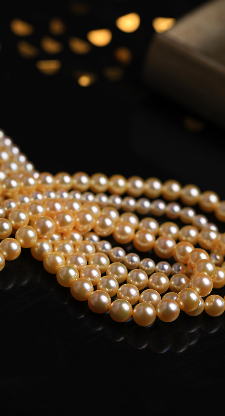 zhugong/珠宫【特选极光金·无调色无优化】日本akoya珍珠香槟金羽黄