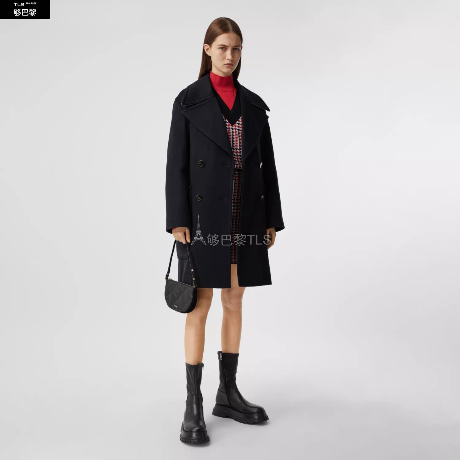 女士大衣】【包郵包稅】 burberry 21年春夏 女士 口袋細節羊絨海*