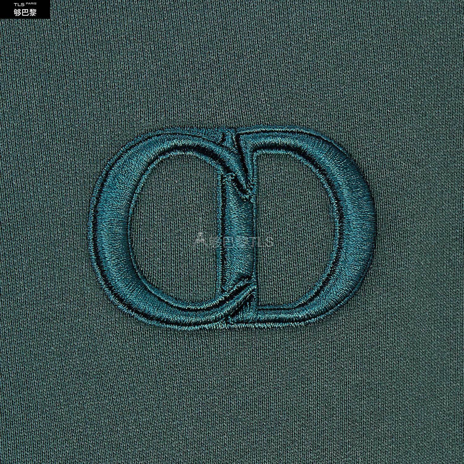 【包邮包税】 dior迪奥 21年春夏 男士 卫衣 连帽运动衫-绿色棉质起