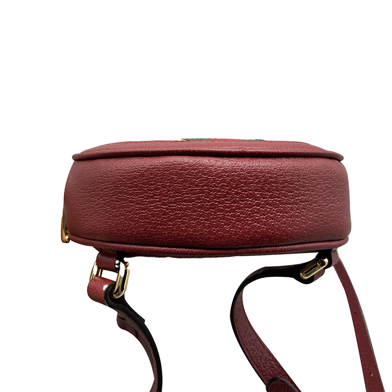 【奥莱】瑕疵折扣"gucci/古驰印花织物/配皮小圆饼双肩包59866192ybc