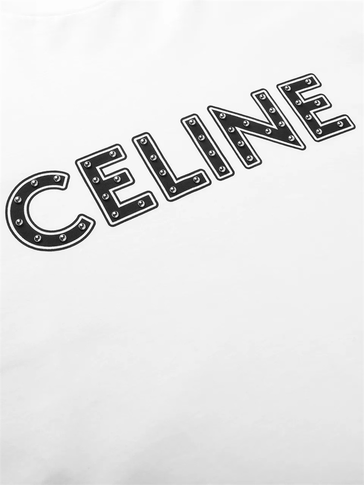 【经典】celine/赛琳 celine 铆钉细节logo t恤 男女同款 中性设计