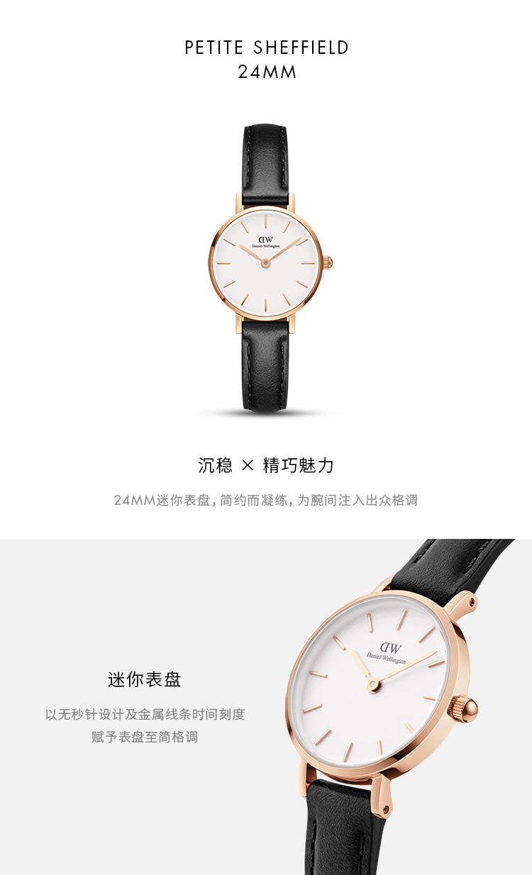 Daniel Wellington/丹尼尔惠灵顿   dw手表女 24mm银色简约女表石英表