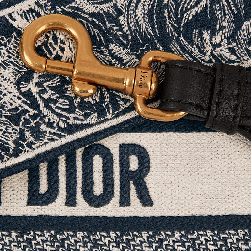 【包税】dior/迪奥 21秋冬新款 蓝色toile de jouy图案反向刺绣黑色小