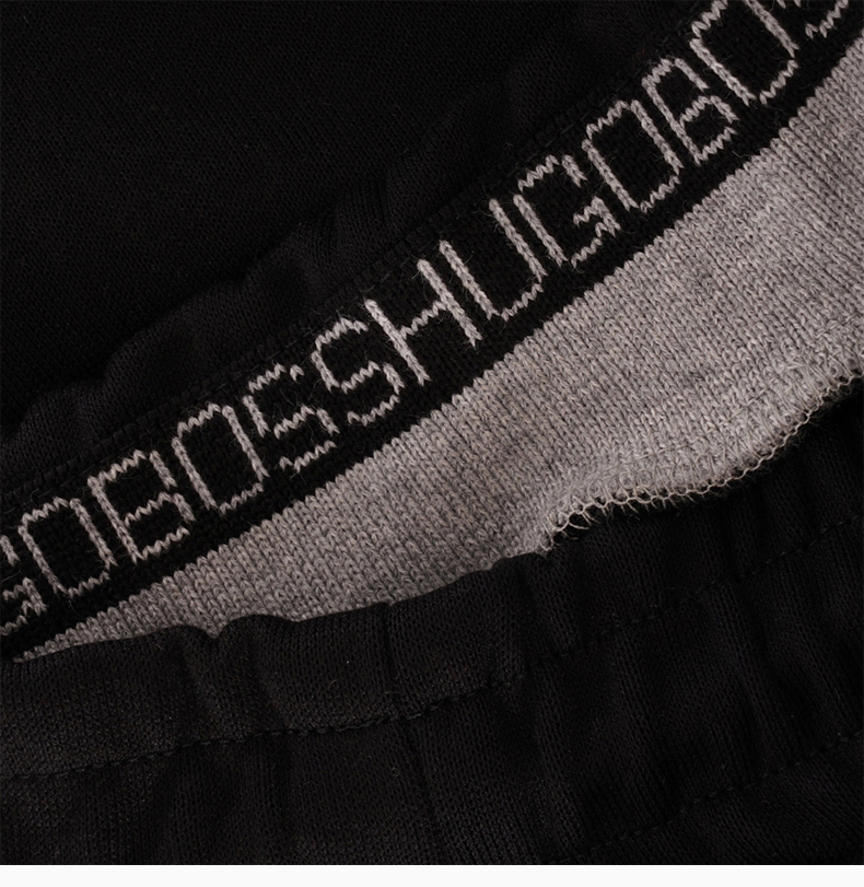Hugo Boss 雨果博斯 男士 服装 21春夏 黑色抽绳字母LOGO图案休闲运动裤 男士运动裤
