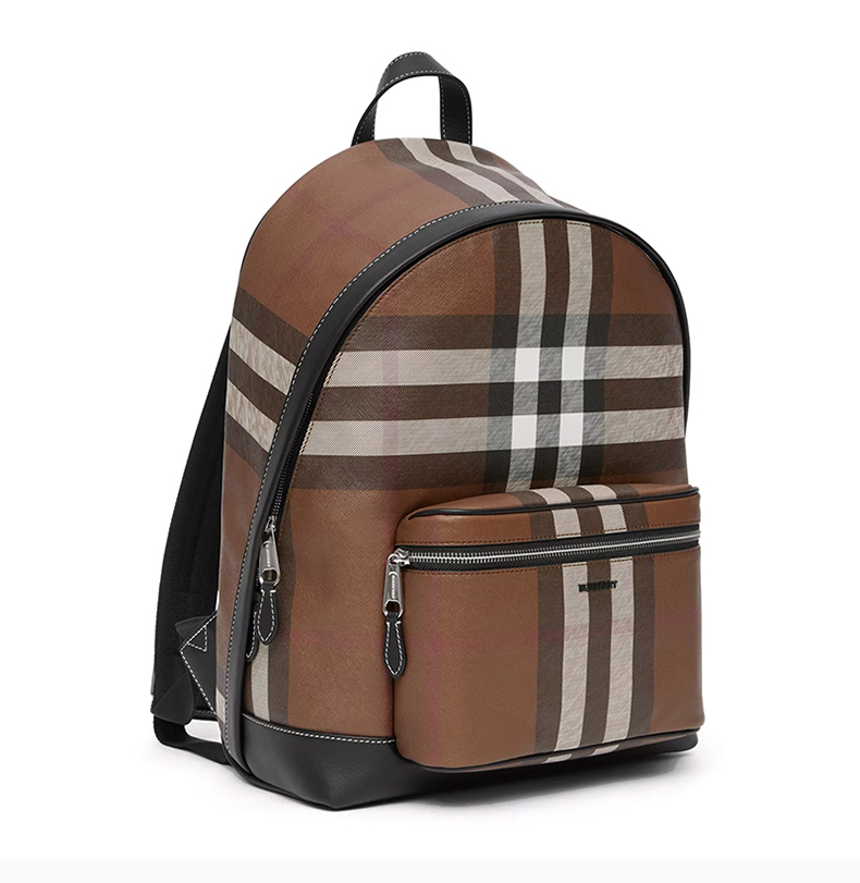 【包税】burberry/博柏利 男士深桦木棕帆布配皮经典