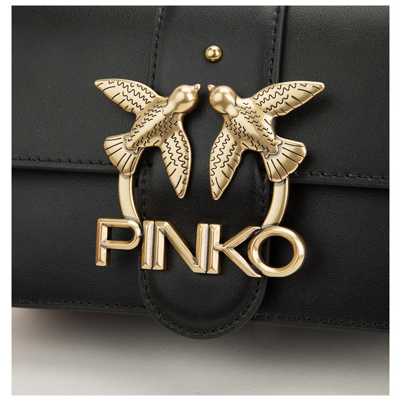 【21春夏新品国内现货】pinko/品高 牛皮革双燕logo装饰女士日常通勤