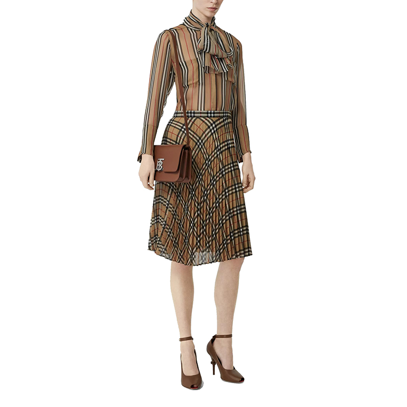 【包税】burberry/博柏利 21春夏新款 女士米色复古格