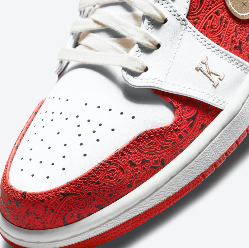 nike/耐克 air jordan 1 low 男女同款 aj1 白红金 扑克 低帮篮球鞋dj