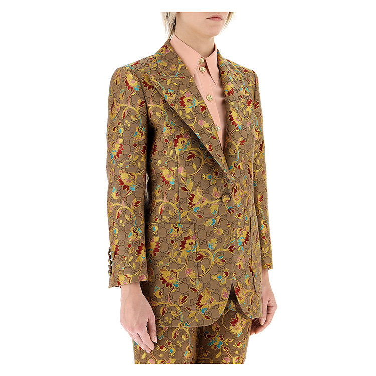 gucci/古驰 黄色花卉图案西装外套女士西服夹克