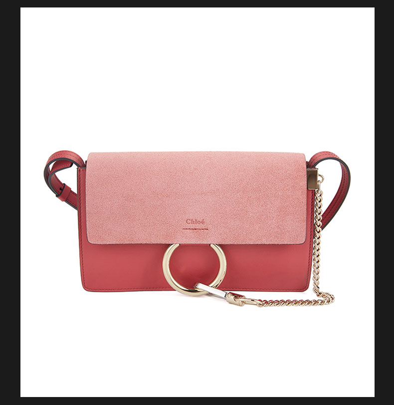 【21春夏】chloe/克洛伊 faye系列横款光滑拼接麂皮小牛皮faye小号单