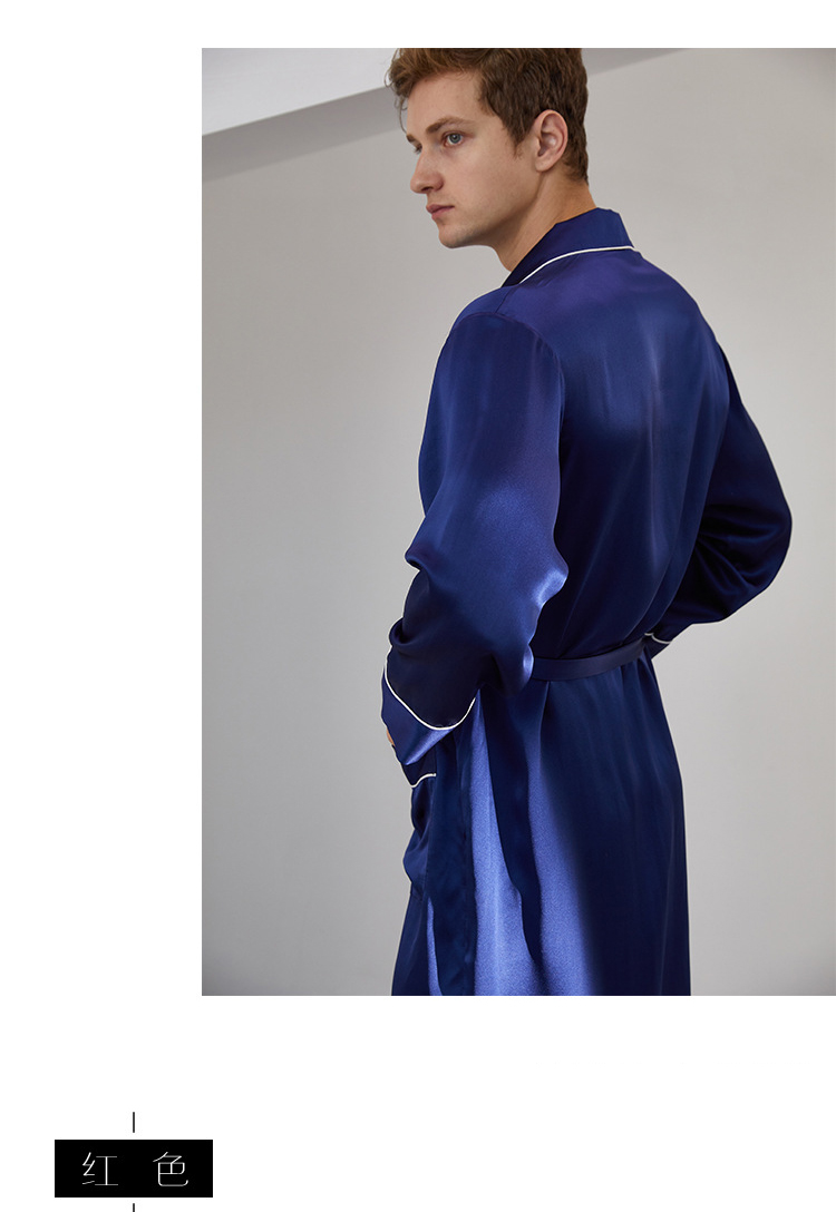 geleistory/geleistory 2021新款 19姆米真丝睡袍男士长款睡衣百分百