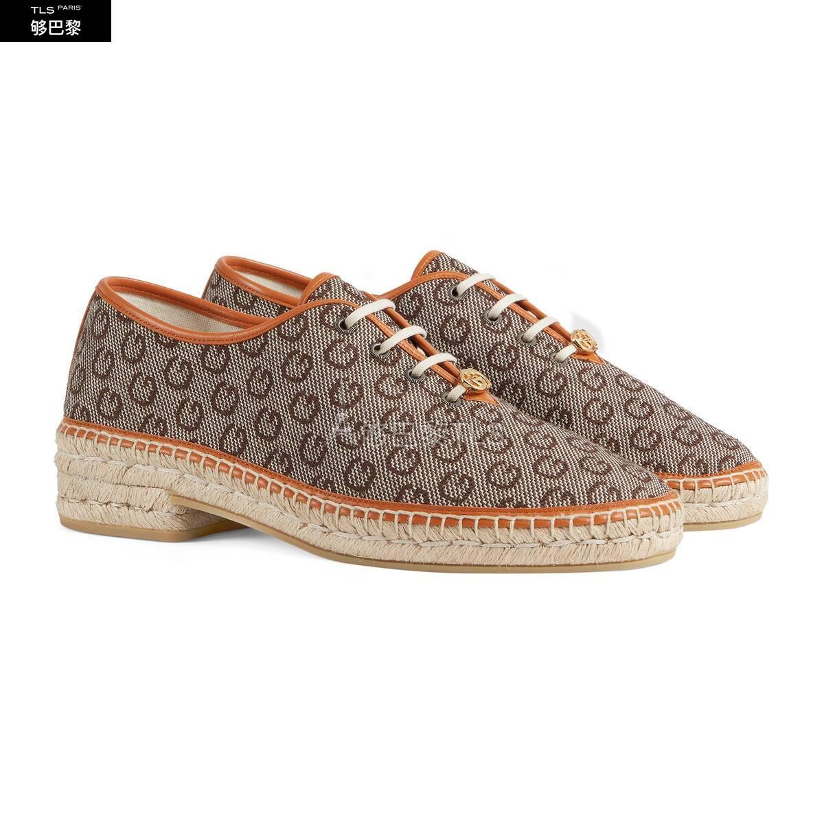 【包邮包税】 gucci古驰 21年秋冬男士 迷你互扣式双g草编鞋 659383