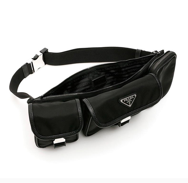 【包邮包税】prada/普拉达 男士黑色聚酰胺腰包男包 2vl018-064-f0002