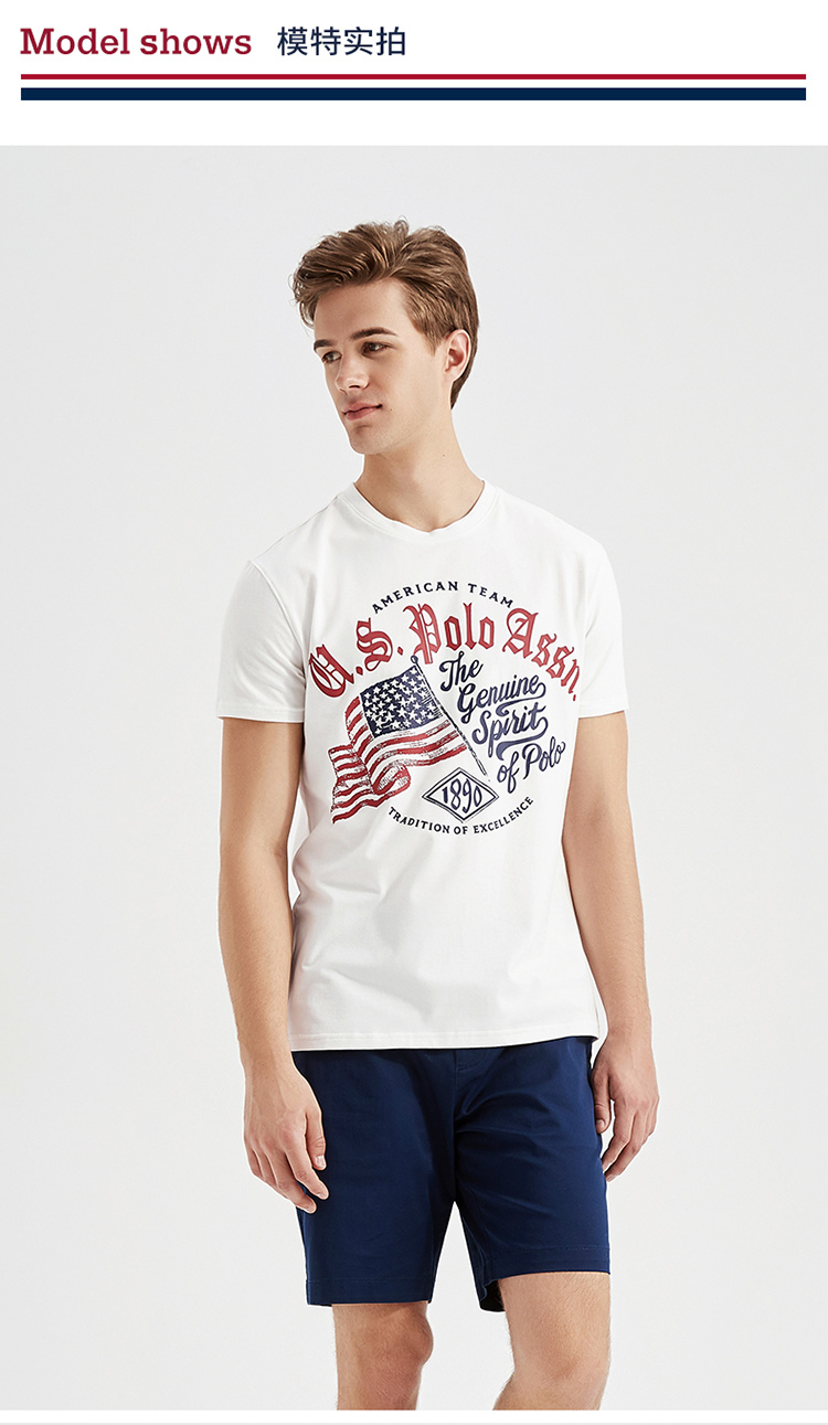 poloassn.美国马球协会21年夏季男自由休闲上衣英文印花男士短袖t恤
