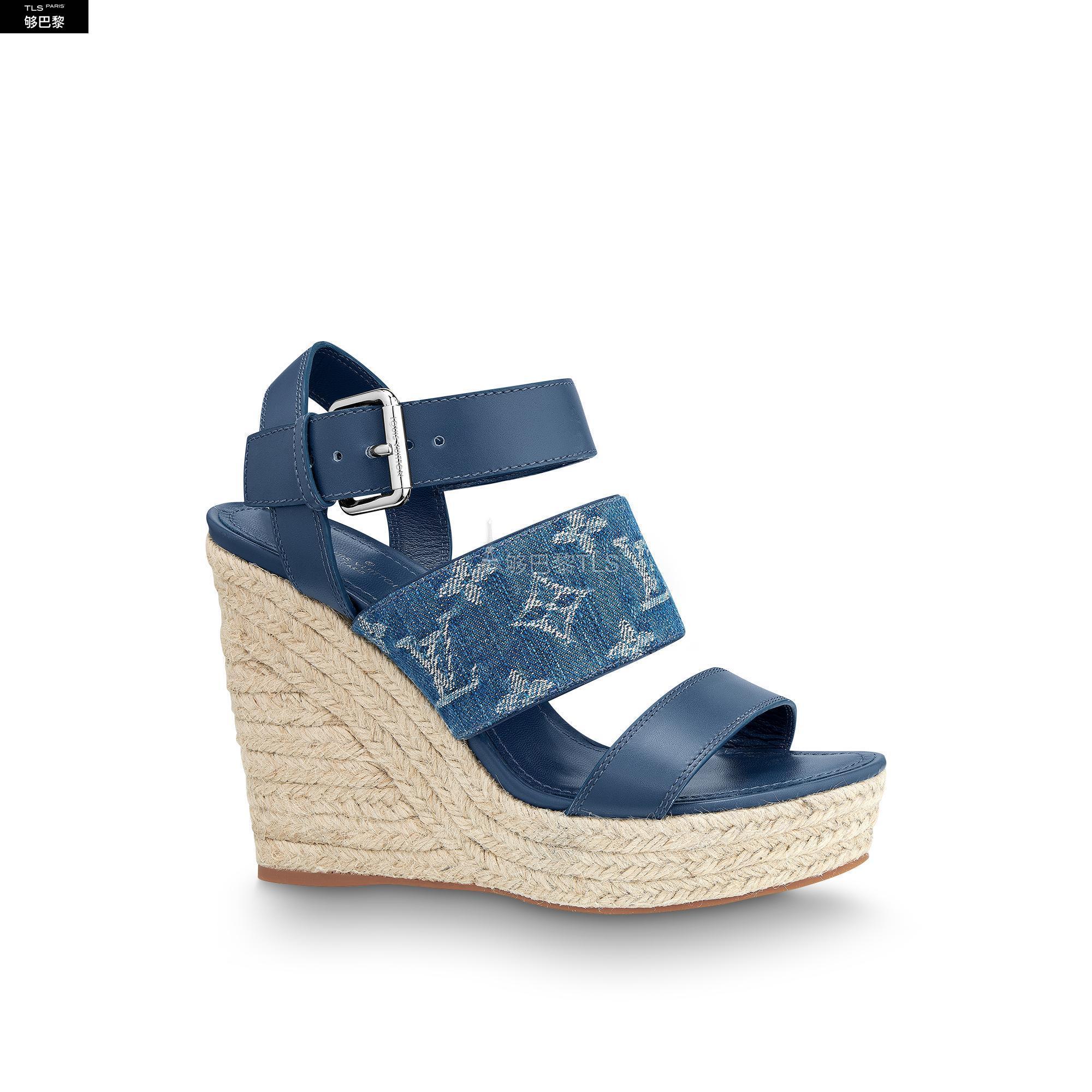 【包邮包税】 lv路易威登 21年春夏 女士 坡跟鞋 sandale compensée